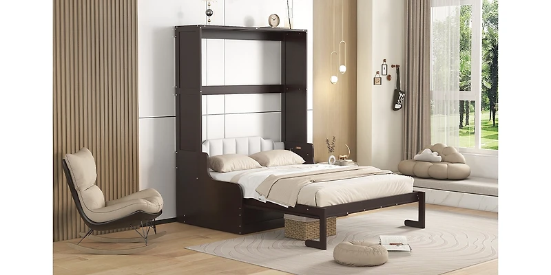 Streamdale Queen Murphy Bed Wall with Cushion,Gray