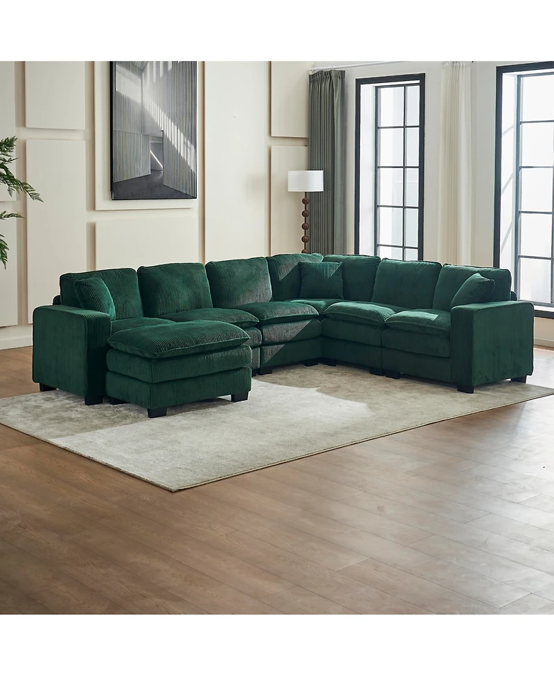 Streamdale U-Shaped Sectional Sofa (6-Seat) with Ottoman