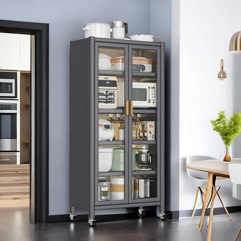 Streamdale Open-Door Kitchen Shelves | Multilevel Microwave Cabinet Storage