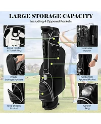 Givimo Golf Stand Cart Bag with 4 Way Divider Carry Organizer Pockets