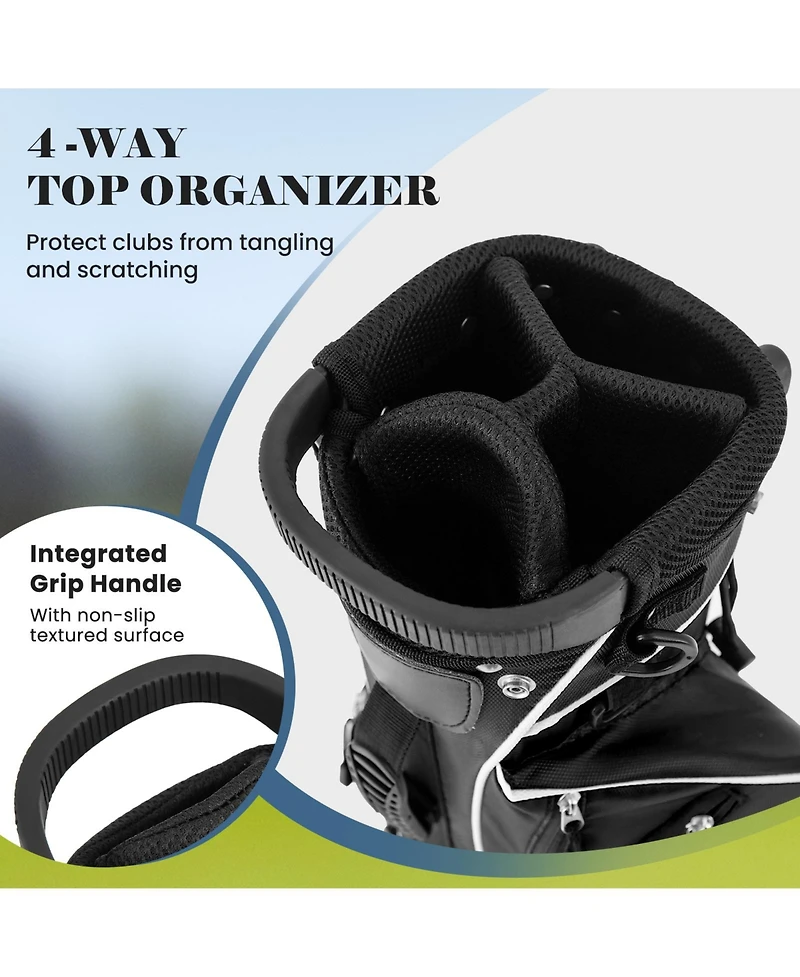 Givimo Golf Stand Cart Bag with 4 Way Divider Carry Organizer Pockets