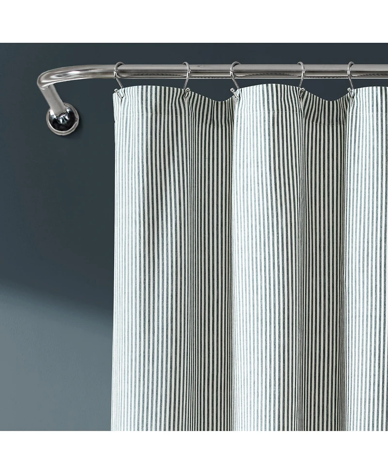Lush Decor Vintage Stripe Yarn Dyed Cotton Shower Curtain, 72" x
