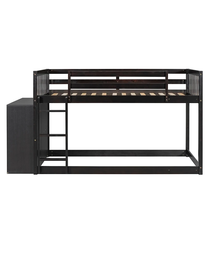 Streamdale Twin over Bunk Bed with 4 Drawers and 3 Shelves-Gray