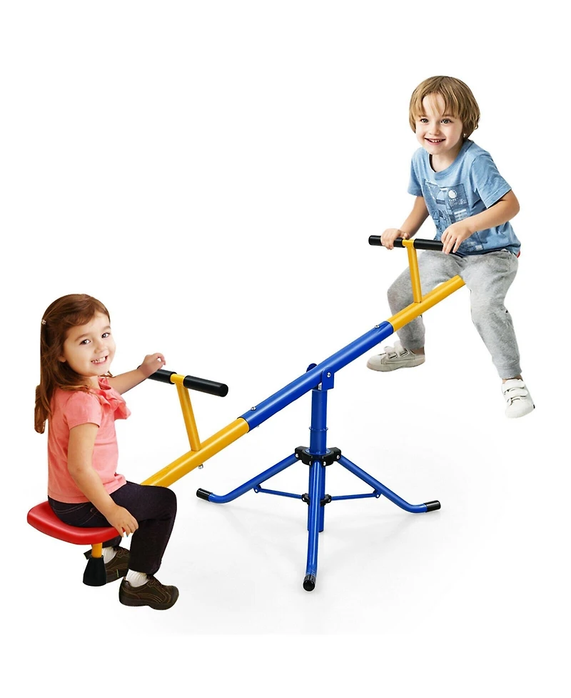 Sugift 360°Rotation Kids Seesaw Swivel Teeter Totter Playground Equipment