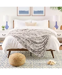 Chanasya Premium Double Sided Oversized Faux Fur Wolf Soft Throw Blanket