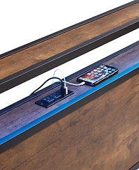 Streamdale Queen Size Platform Bed Frame with Usb, Charger, Drawers, Led Lights