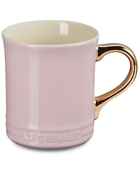 Le Creuset Stoneware Mug with Gold Metallic Handle, 14 oz.