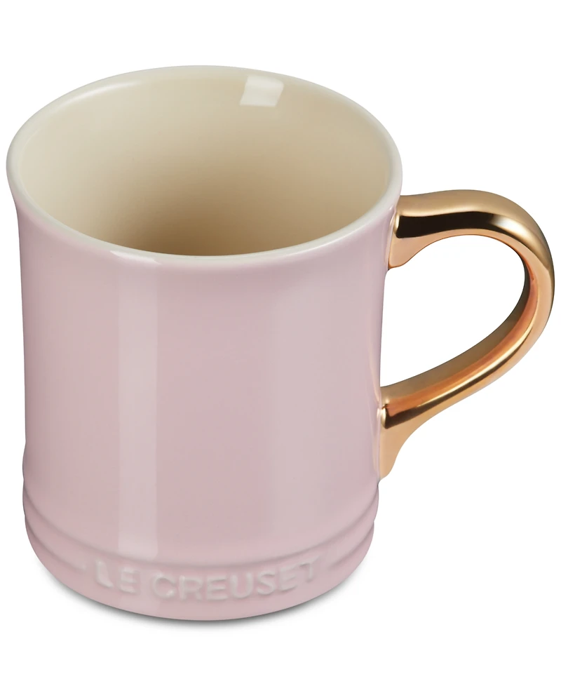 Le Creuset Stoneware Mug with Gold Metallic Handle, 14 oz.