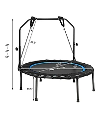 40 Inch Foldable Fitness Rebounder with Resistance Bands Adjustable Home