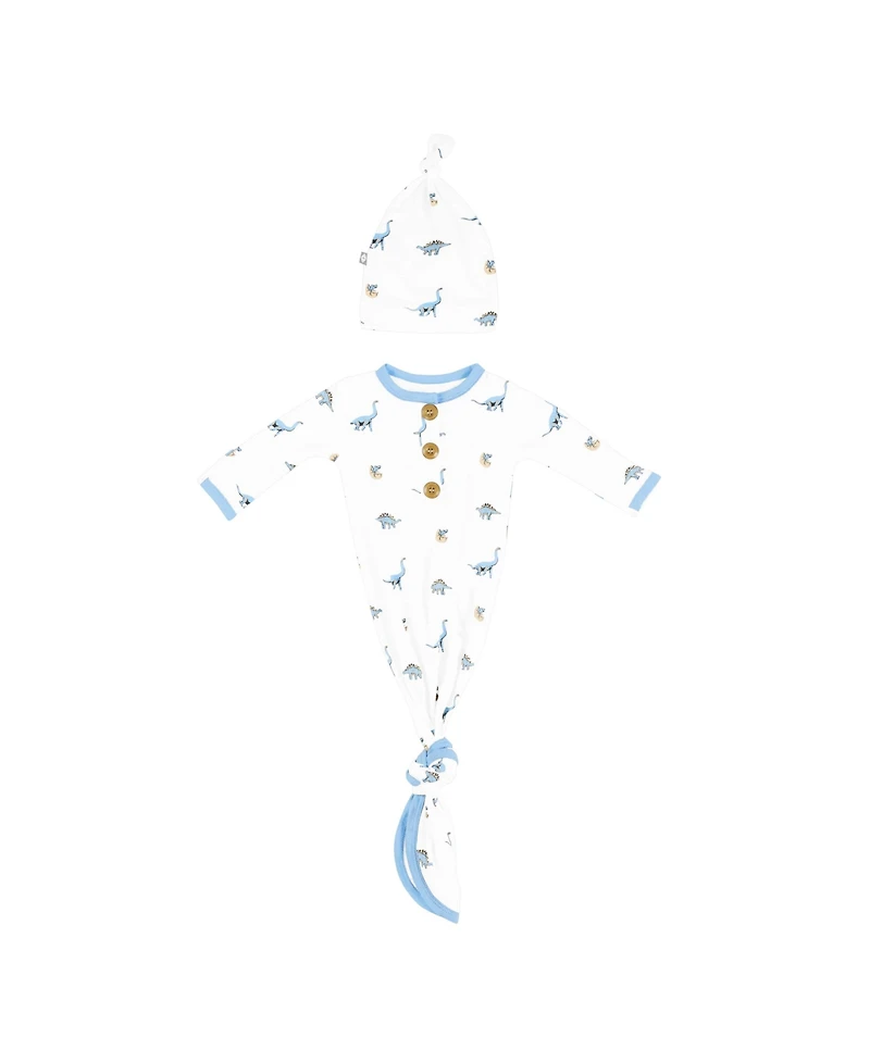 Kyte Baby Girls Knotted Gown with Hat Set
