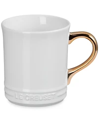 Le Creuset Stoneware Mug with Gold Metallic Handle, 14 oz.