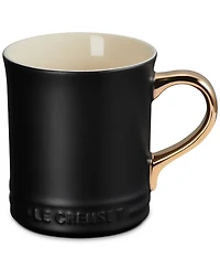 Le Creuset Stoneware Mug with Gold Metallic Handle, 14 oz.