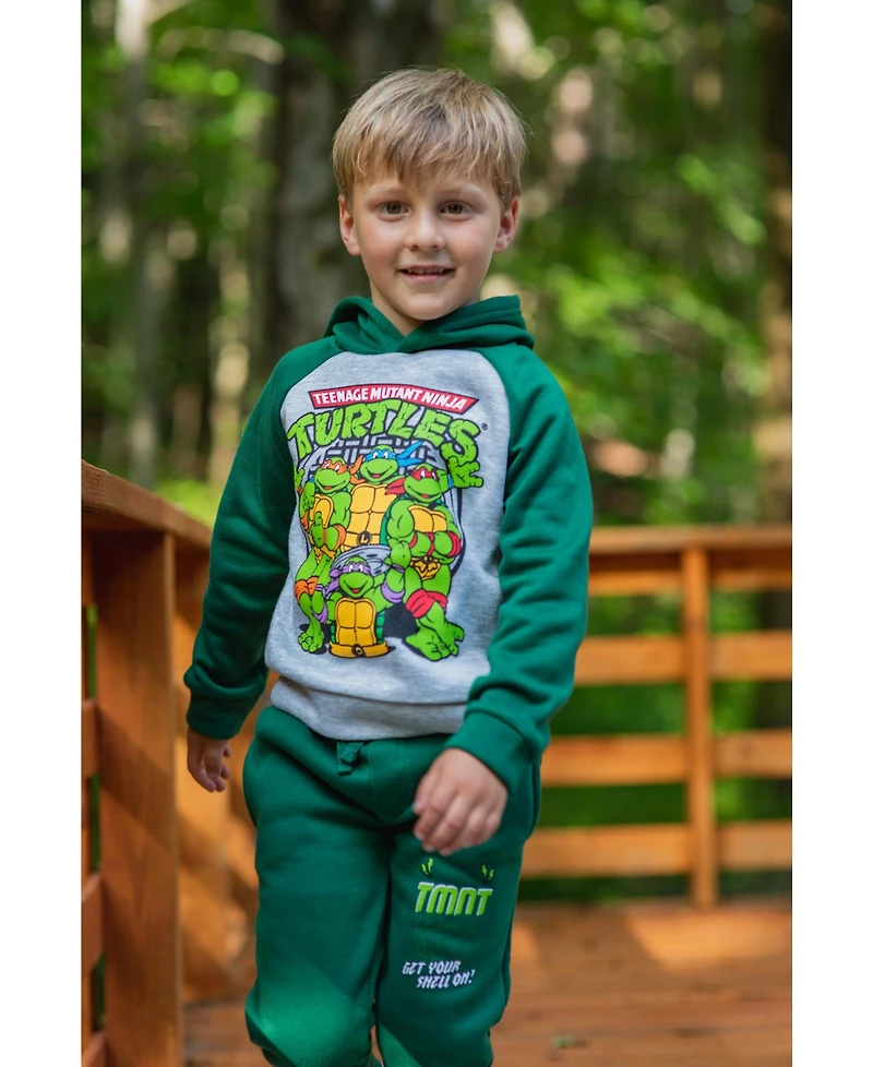 Teenage Mutant Ninja Turtles Fleece Pullover Hoodie and Pants Outfit Set Toddler to Big Kid Sizes (2T