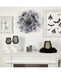 Slickblue Halloween Spider Web Mesh Wreath