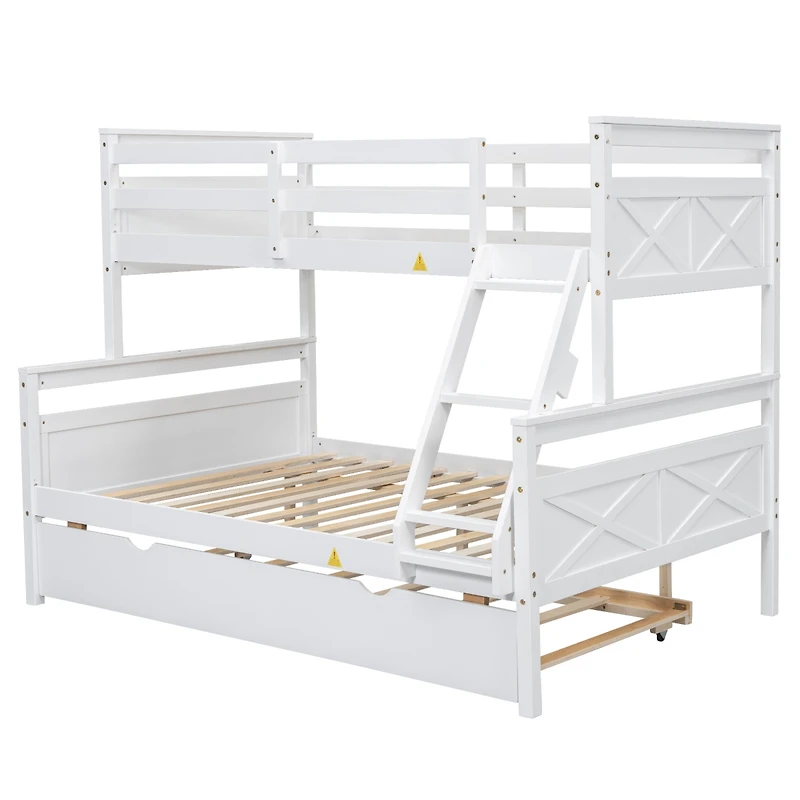 Streamdale Twin/Full Bunk Bed with Guardrail, Gray