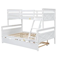 Streamdale Twin/Full Bunk Bed with Guardrail, Gray
