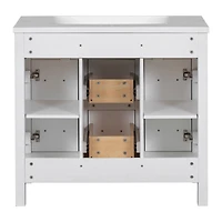 Streamdale 36" Integrated Sink Vanity 4 Drawers, 2 Doors