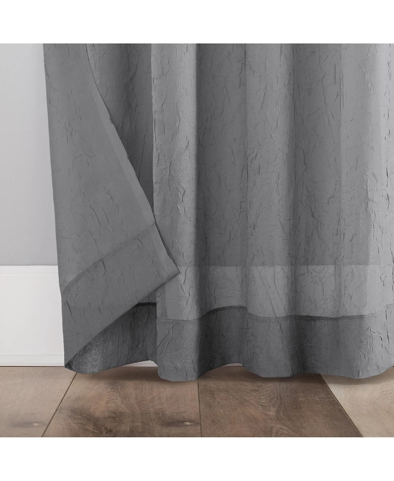 Crushed Sheer Voile Rod Pocket Curtain Panel