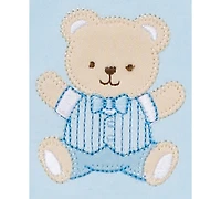 Little Me Baby Boys Cute Bear Bibs and Burp Cloth, Pack of 3