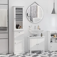 Simplie Fun Narrow Bathroom Linen Tower with Acrylic Door