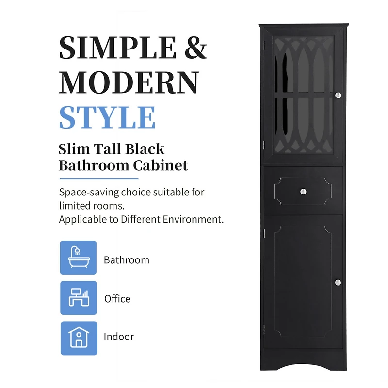 Streamdale Modern Bathroom Cabinet Mdf, Acrylic, Adjustable