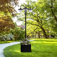 Solar Lamp Post with Planter, 6 Hour Led Lighting