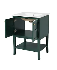 Modern 24" Bathroom Vanity with Sink and Storage