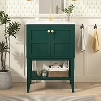 Modern 24" Bathroom Vanity with Sink and Storage