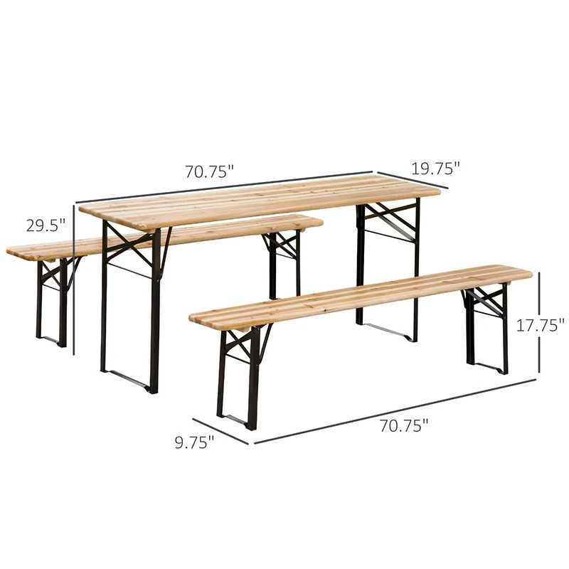 Portable Picnic Table and Bench Set for Outdoor Activities
