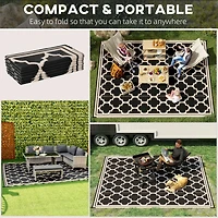 9'x18' Reversible Outdoor Rug for Camping, Backyards, and Picnics