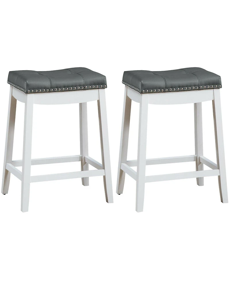 Skonyon Set of 2 24-Inch Height Backless Counter Stool with Footrest