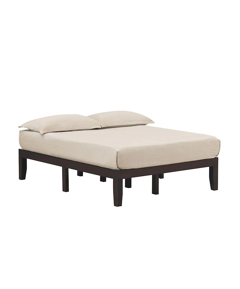 Gymax 14'' Full Size Wooden Platform Bed Frame w/ Strong Slat Support Espresso