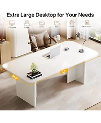 Tribesigns 62.99" Large Desk, Modern Home Office Computer Desk for 1-2 Person, Minimalist Double Pc Writing Table Study Executive