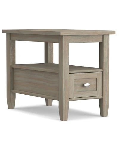 Simpli Home Warm Shaker Solid Wood Narrow Side Table