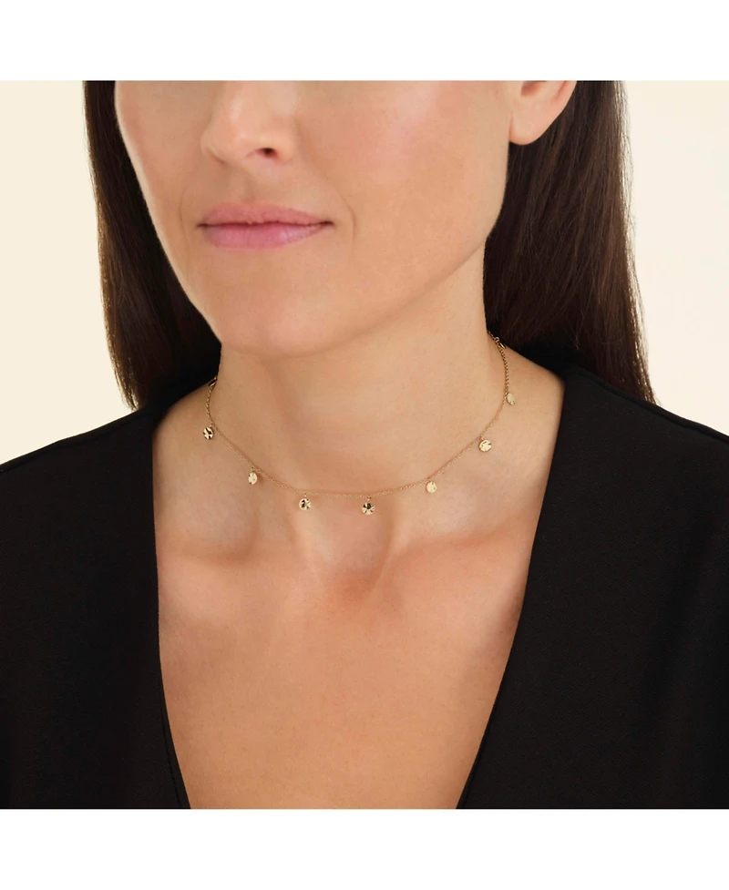 Rosefield Multi Coin Choker In 14K Yellow Gold Plated Stainless Steel