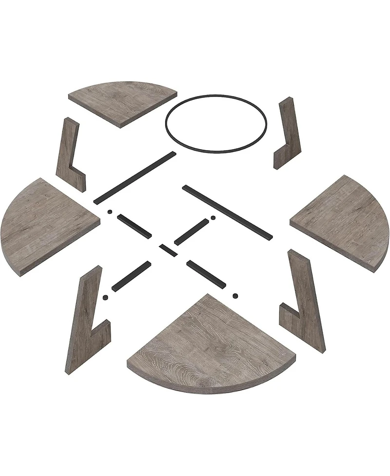 Tribesigns Round Dining Table Wood Kitchen Table, 47 inch Room Tables for 4 People, Farmhouse Dinner with Wooden Top and Legs