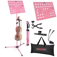 5 Core Music Stand For Sheet Music Height Adjustable Portable Folding Atril Para Partituras w Light Clip for Guitar Players Violinists Cellists Pianis