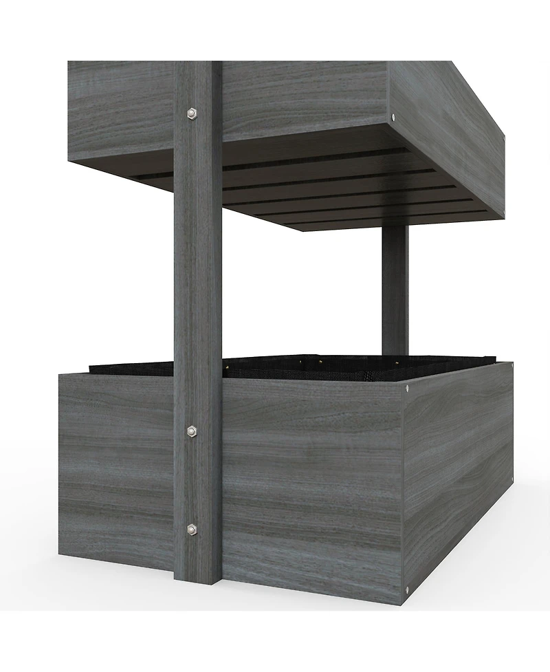 4-Tier Wooden Vertical Planter for Gardens