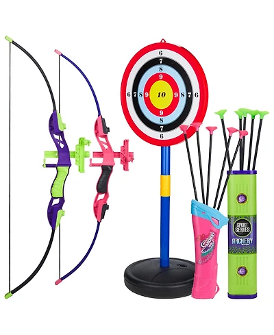 Contixo Kids Bow and Arrow Set - Outdoor Toy with Target, Safe Suction Cup Arrows - Blue