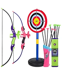 Contixo Kids Bow and Arrow Set - Outdoor Toy with Target, Safe Suction Cup Arrows - Blue