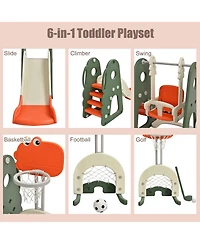 Sugift 6 in 1 Toddler Slide and Swing Set with Ball Games