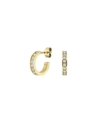 Rosefield Crystal Hoop In 14K Yellow Gold Plated Stainless Steel