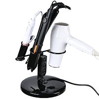 Byootique Desktop Salon Appliance Holder For Hair Dryer Curling Irons Stand w/ Plug Round Base