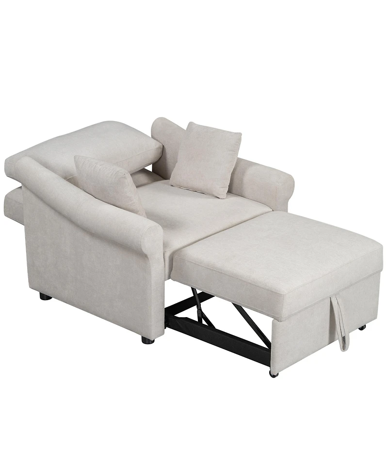 Streamdale Chenille Convertible Sleep Chair, 3-in-1 Lounger to Bed