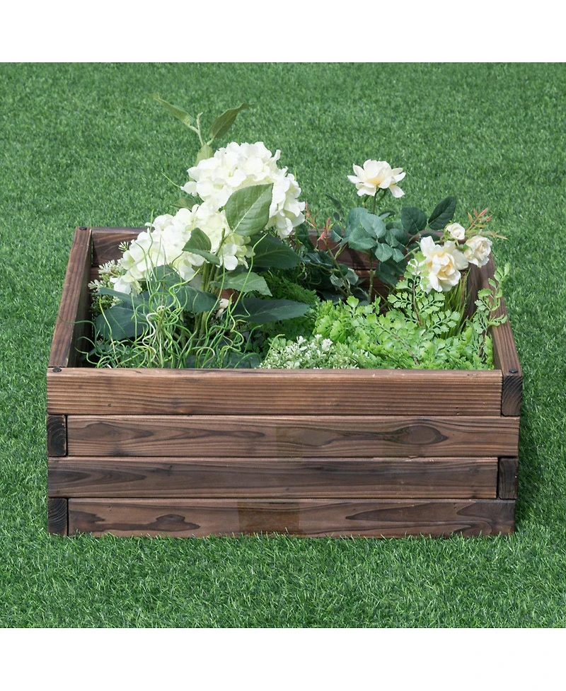 Sugift Square Raised Garden Bed Flower Vegetables Seeds Planter
