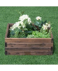 Sugift Square Raised Garden Bed Flower Vegetables Seeds Planter
