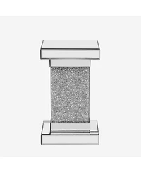 Streamdale Mirrored End Table with Led Lights, Crushed Diamond Accent