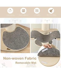 Skonyon 47 Inches Cat Tree for Indoor Cats with Thickened Sisal Scratching Posts-Gray