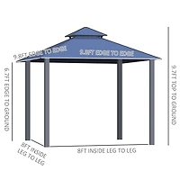 Polycarbonate Double Roof Hardtop Gazebo
