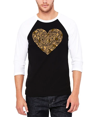 La Pop Art Men's Fall Vibes Raglan Baseball Word Art T-Shirt